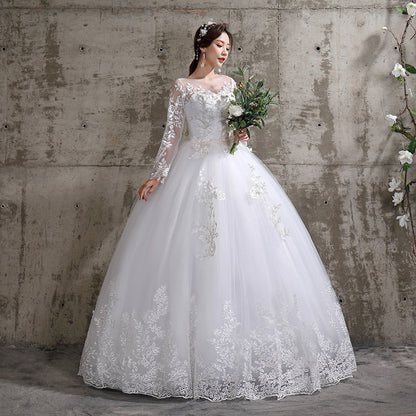 Wedding Dress  Birde Long Sleeve Ball Gown Luxury Lace Wedding Dresses Vestido De Noiva Robe De Mariee Plus Size