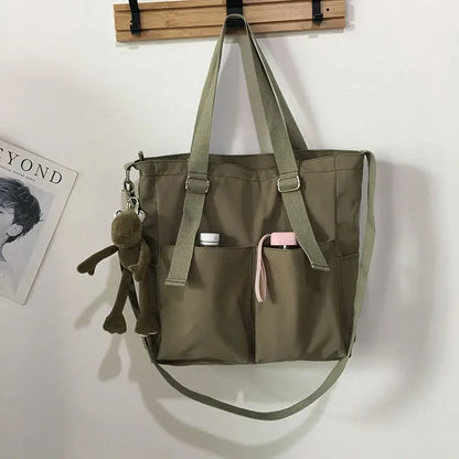 Waterproof Oxford Large Capacity Canvas Girl Shoulder Hand Bucket Bag Basket Female Crossbody Bags For Women Casual Tote Purses