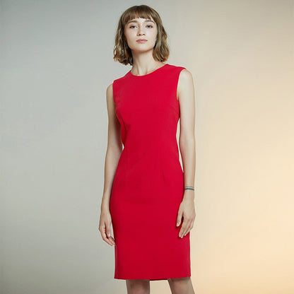 women&#39;s new style dress solid Cape slim dress short sleeve red Dress female sheath dresses