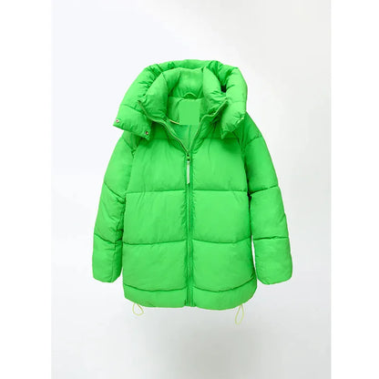 Women Winter Parkas Jacket Green Hooded Jacket Zatra Thick Puffer Coats Woman Winter Jackets For Girls Padded Parkas