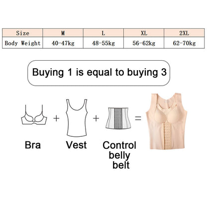 Women Reducing Girdle Posture Corrector Bra Seamless Underwear Slimming Belly Sheath Cross Back Tank Tops Body Fitness Vest