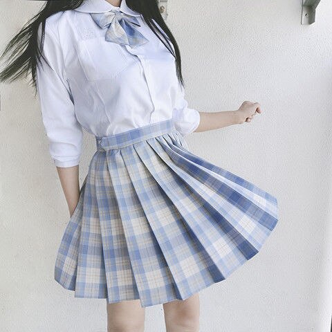 Student Dress Sweet Cute Pleated Skirt Girl's Summer High Waist Purple Plaid Mini Skirts Women JK Uniforms School