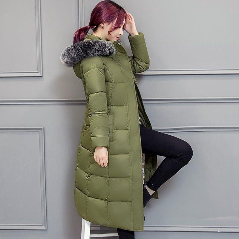 women winter bubble coats down long padded clothes solid color black jacket puffer warm thick winter parkas