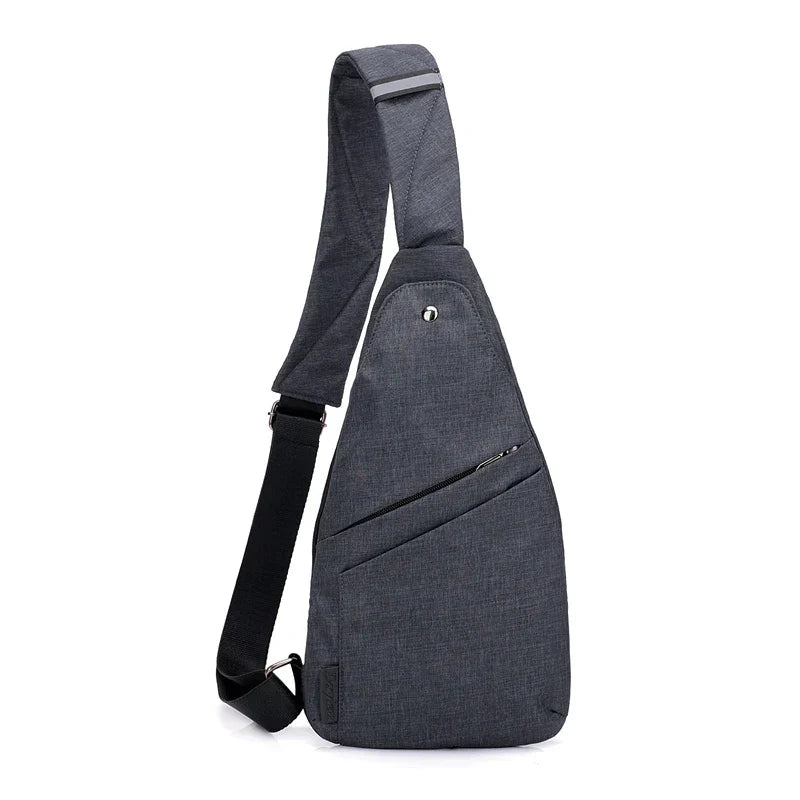 Fengdong men small chest bag ultra thin sports bag mini crossbody bags for men waterproof travel sling bag boy messenger bag