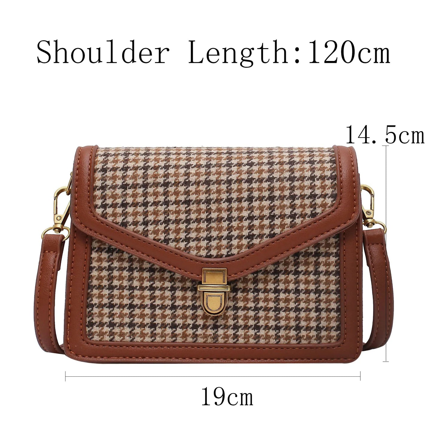 Plaid PU Leather Crossbody Bags For Women Luxury Vintage Shoulder Messenger Small Bag Female Trend Travel Handbags Purse