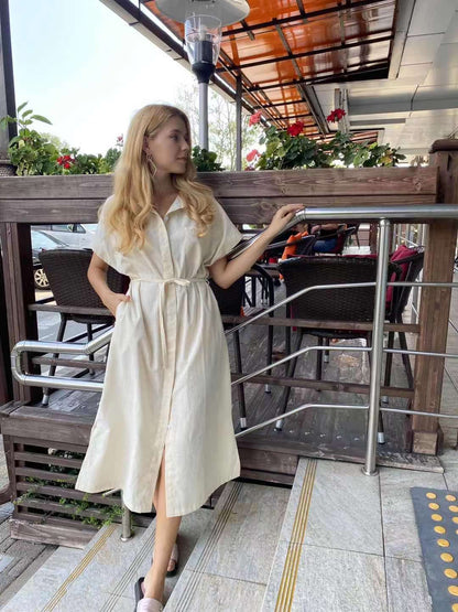 Summer Women Dress Shirt Dress Long Evening Female Vintage Maxi Party Oversize Beach Woman Dresses Casual Elegant Prom Green