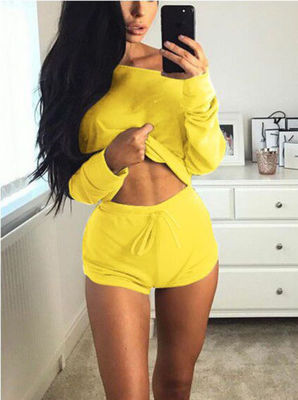 New Summer 5 colors Women Sets Cropped Tops Shorts Set 2 Pieces Women Tracksuit Cotton Blend t shirts shorts