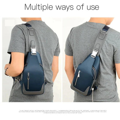 Men's Messenger bag shoulder Oxford cloth Chest Bags Crossbody Casual messenger bags Man USB charging Multifunction Handbag