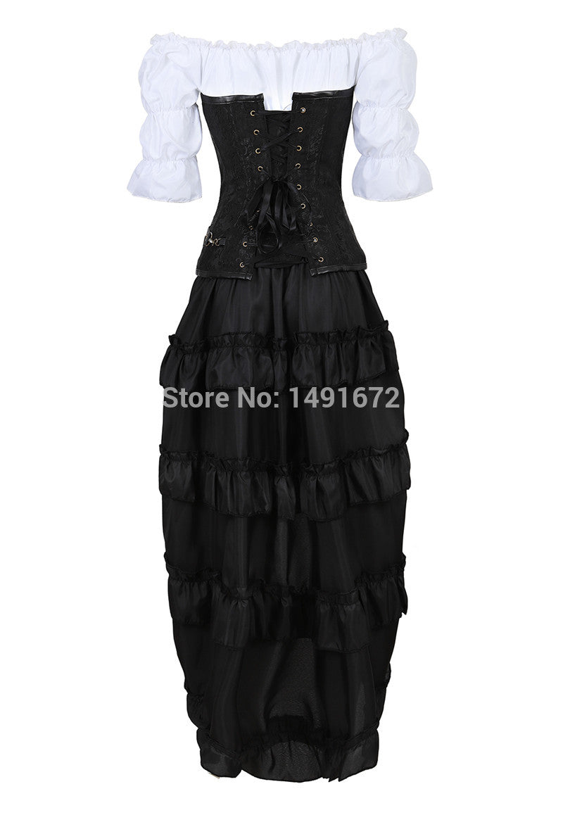 dingdamall mid size graduation outfit romantic style teen swag clean girl ideas 90s latina aestheticSteampunk Women Skirts Gothic Irregular Shirring Pleated Party Maxi Long Skirt High Low Costumes Punk Sexy Corset Plus Size Red