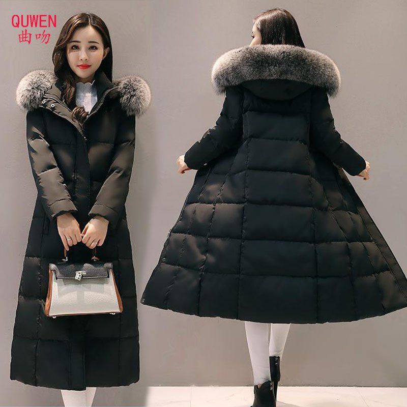 women winter bubble coats down long padded clothes solid color black jacket puffer warm thick winter parkas