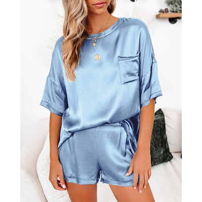 Fashion Tops + Shorts Sets Women Pajamas Outfits Two Piece Set Women Tracksuit Casual Suit Woman Clothes Sweatsuit Ropa Mujer