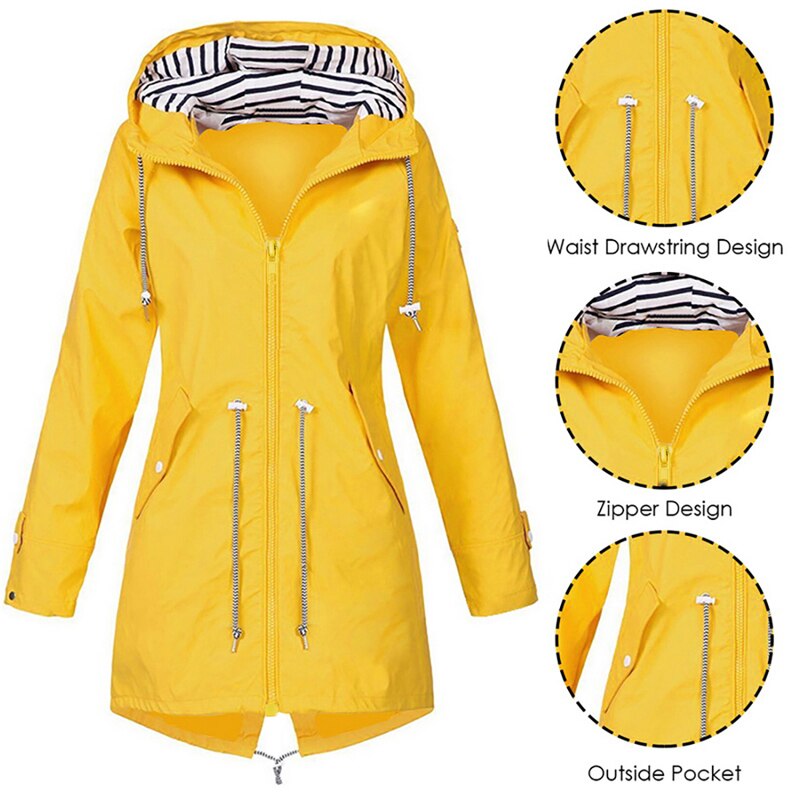 Women Raincoat Transition Jacket SunsetAutumn Winter Rain Coat Hiking Jacket Outdoor Camping Jacket Coat Sport Clothing