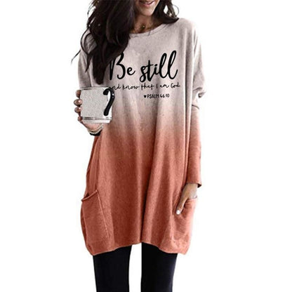 Be Still And Know That I Am God Faith Women Winter Dress Religious Christian Casual Bible Clothes Vestido Hoodies Dresses