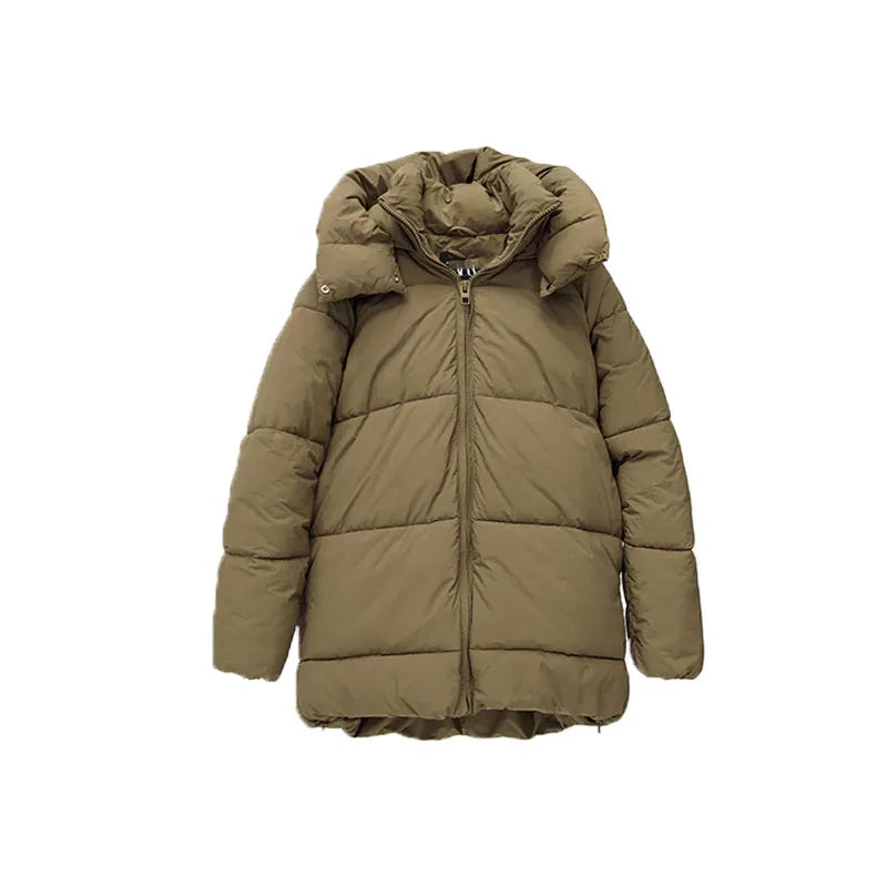 Women Winter Parkas Jacket Green Hooded Jacket Zatra Thick Puffer Coats Woman Winter Jackets For Girls Padded Parkas