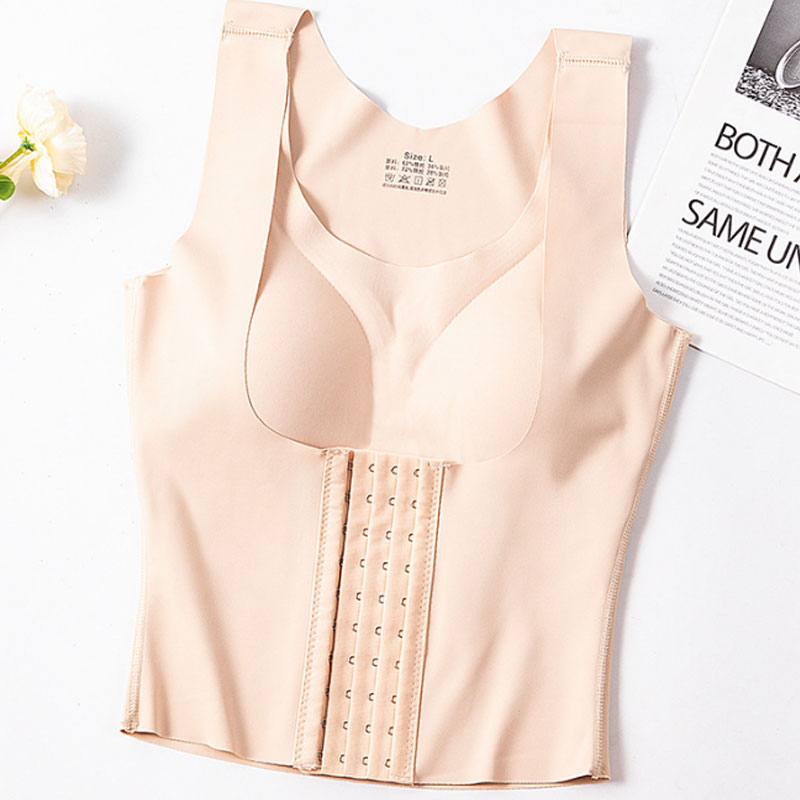 Women Reducing Girdle Posture Corrector Bra Seamless Underwear Slimming Belly Sheath Cross Back Tank Tops Body Fitness Vest