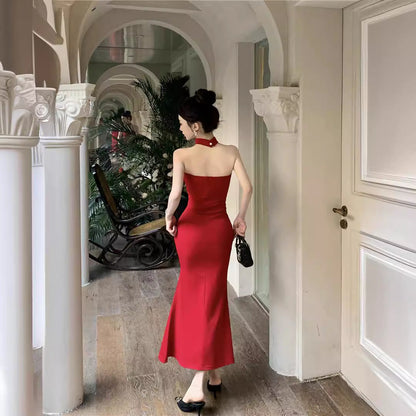 dingdamall avant garde dress to impress French Style Sexy Royal Lady Style Elegant Lady Sexy Tube Top Dress Tight Waist Tight Fishtail Sheath Dress