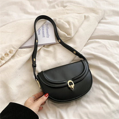 Toptrends Saddle Small Crossbody Bags For Women Trend Designer Underarm Shoulder Bag PU Leather Ladies Handbags And Purses