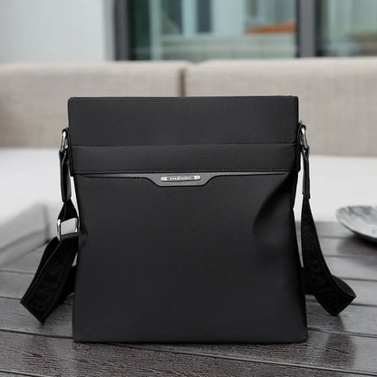 New Men's Shoulder Bag Oxford Cloth Messenger Bag Trendy Fashion Simple Style Men's Bag Business PU Leather Crossbody Bag