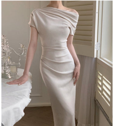 Women Elegant Long Dress Summer Fashion Off Shoulder Chic Bodycon Evening Party Dresses Korean One Piece Clothing