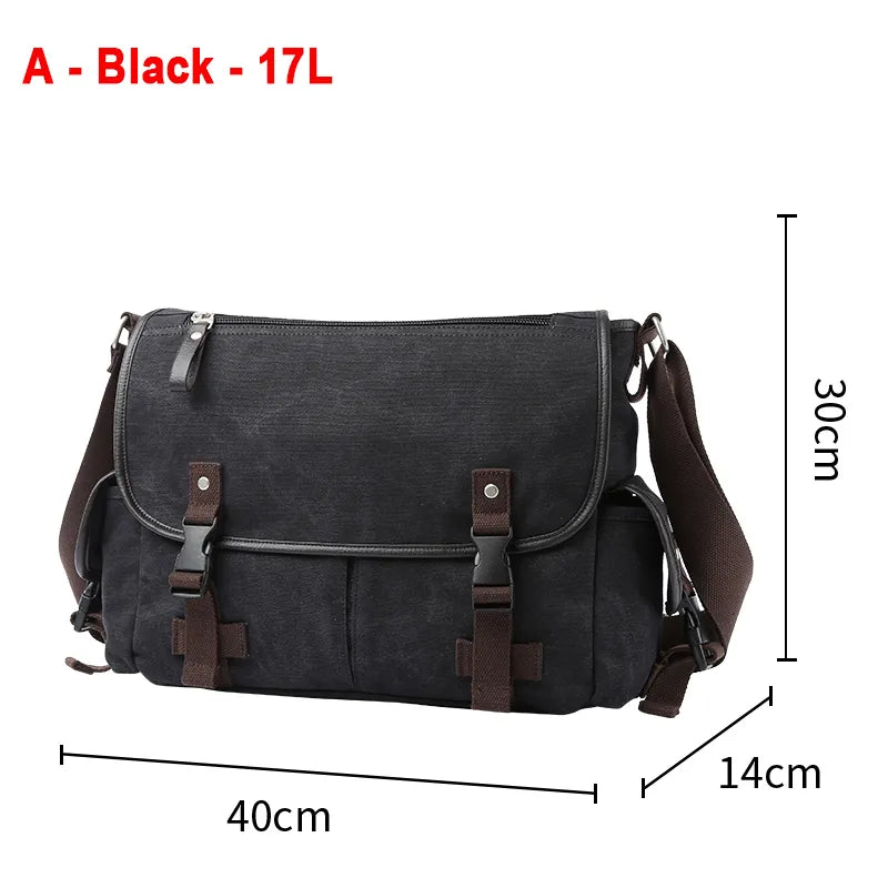 Men Crossbody Bag Canvas Vintage Business Handbag for Men Casual 13 inch Laptop Large Capacity Durable  Briefcase Men Bag