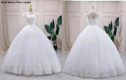 Wedding Dress Luxury Full Sleeve Sexy V-neck Bride Dress With Train Ball Gown Princess Classic Wedding Gowns