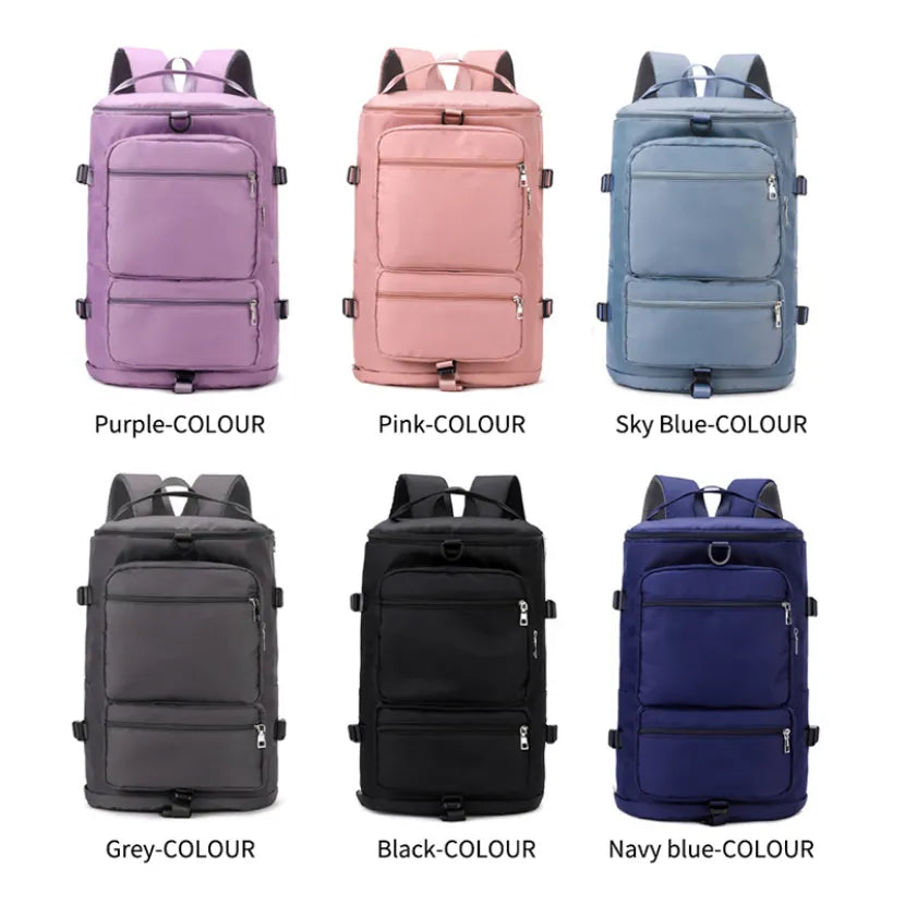 Fitness Sports Women's High-capacity Backpack Multifunctional Lady Weekend Yoga Luggage Zipper Lightweight Swim Crossbody Bag