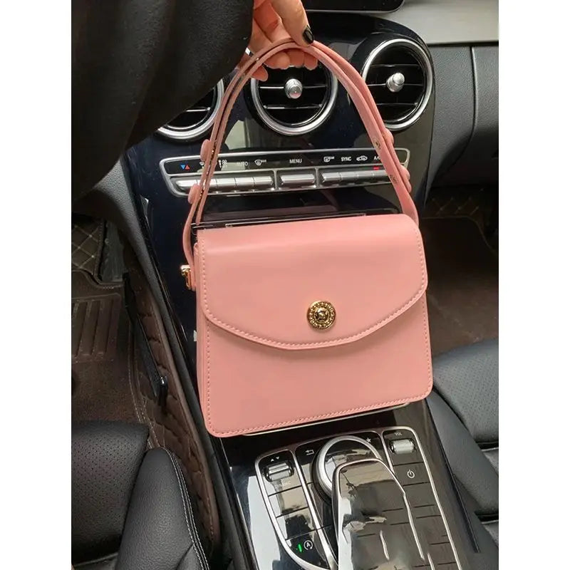 Fashion Burgundy Women Shoulder Bags Pu Leather Ladies Square Crossbody Bag Luxury Female Flap Buckle Design Tote Purse Handbags