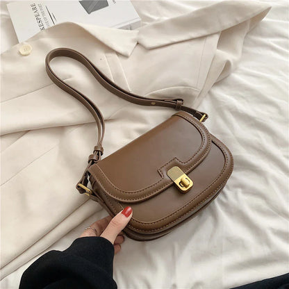 Toptrends Saddle Small Crossbody Bags For Women Trend Luxury Designer Underarm Shoulder Bag PU Leather Flap Ladies Handbags