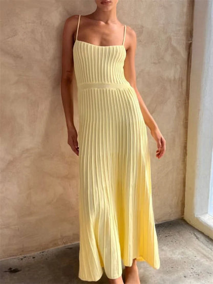 Backless Ribbed Maxi Dress For Women Summer New Holiday Party Stretch High Waist Bodycon Maternity Dresses Knit Sundress