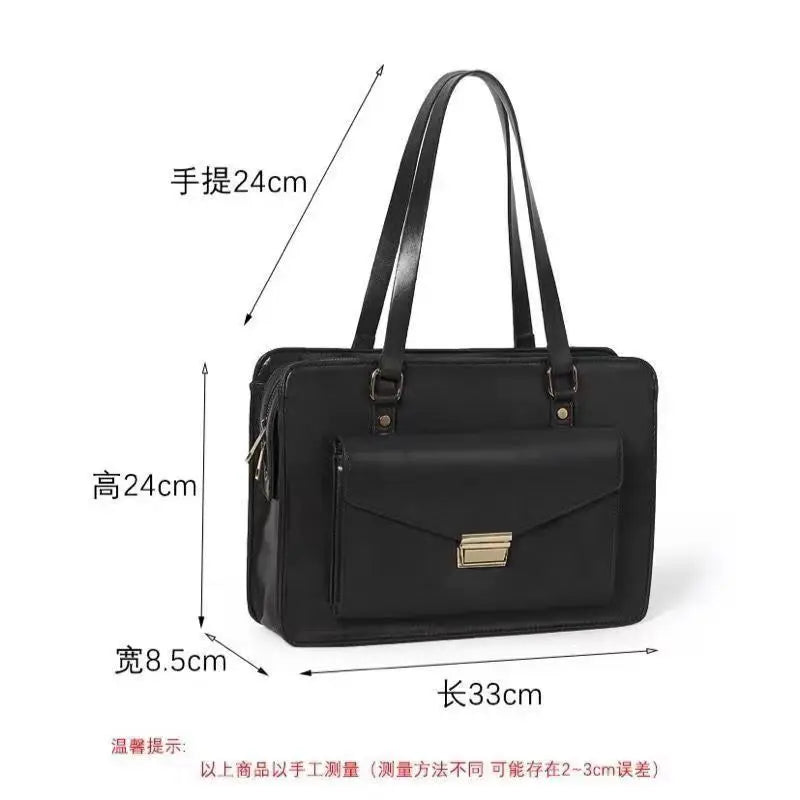 Vintage Black Shoulder Bag Briefcase Women Preppy Style Pu Leather Jk Handbag Ladies Large Capacity Casual Handbags Y2k