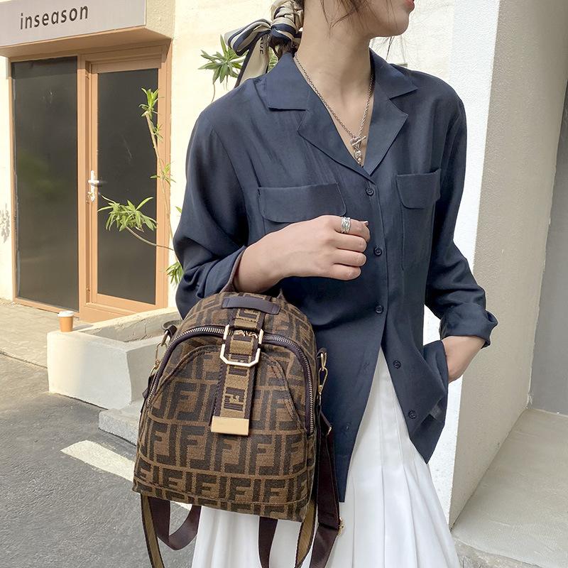 NewFashion French Luxury Letter Backpack Student School One Shoulder Bag Teentage Travel Rucksack Female Light Leisure Women bag