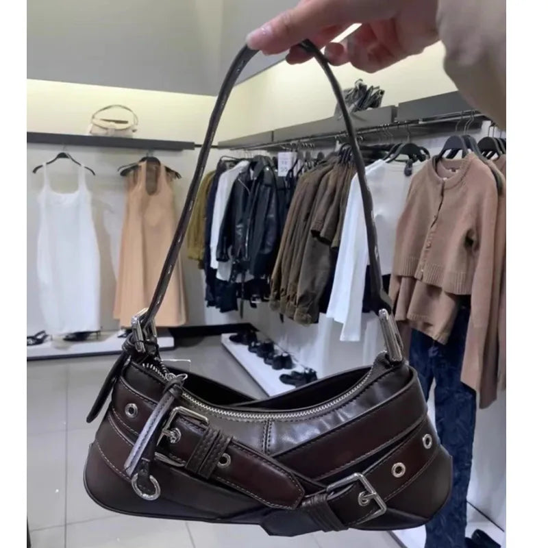 Handle Bag Women Retro Handbag PU Leather Shoulder Totes Underarm Vintage Top Handle Bag Female Small Subaxillary Bag for Women