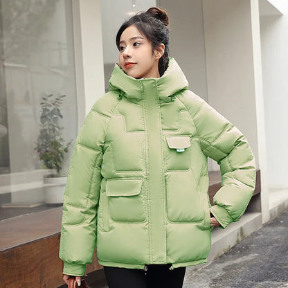 Women's Winter Jacket New Parkas  Hooded Thicken Warm Jackets Outwear Casual Loose Cotton Padded Coat Female Clothing