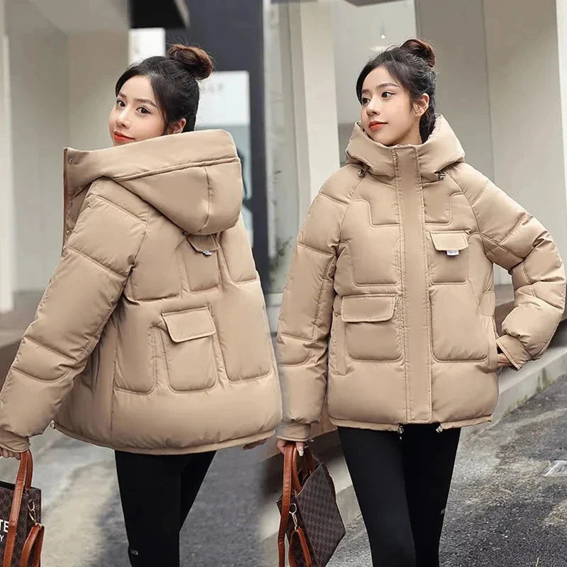 Women's Winter Jacket New Parkas  Hooded Thicken Warm Jackets Outwear Casual Loose Cotton Padded Coat Female Clothing