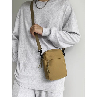 New Messenger Sling Bags For Men Casual Canvas Small Zipper Crossbody Pouch Simple Small Crossbody Shoulder Bag Men Bag