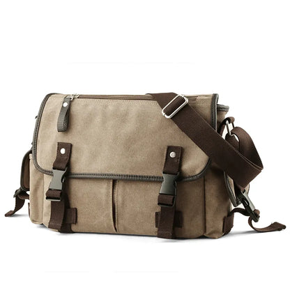 Men Crossbody Bag Canvas Vintage Business Handbag for Men Casual 13 inch Laptop Large Capacity Durable  Briefcase Men Bag