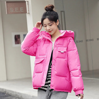 Women's Winter Jacket New Parkas  Hooded Thicken Warm Jackets Outwear Casual Loose Cotton Padded Coat Female Clothing