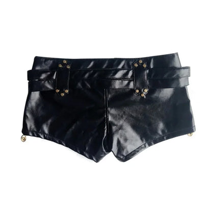 Women Sexy Side Zipper Splicing Ultra Short Shorts Low Waist Leather Belt Mini Trousers Female Slim Hip Lift Three Quarter Pants