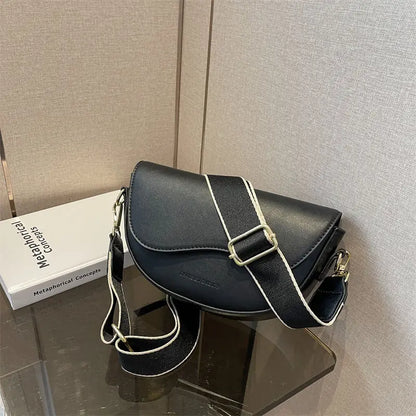 Wide Shoulder Strap Shoulder Bag Women Fashion Versatile Crossbody Bag PU Leather Underarm Bag Women