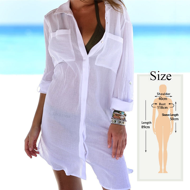 Beach Cover up  White Tunic Woman Bikini Cover-ups Bathing Suit Women Beachwear Swimsuit Cover up Sarong pareo plage dingdamall mid size graduation outfit romantic style teen swag clean girl ideas 90s latina aesthetic