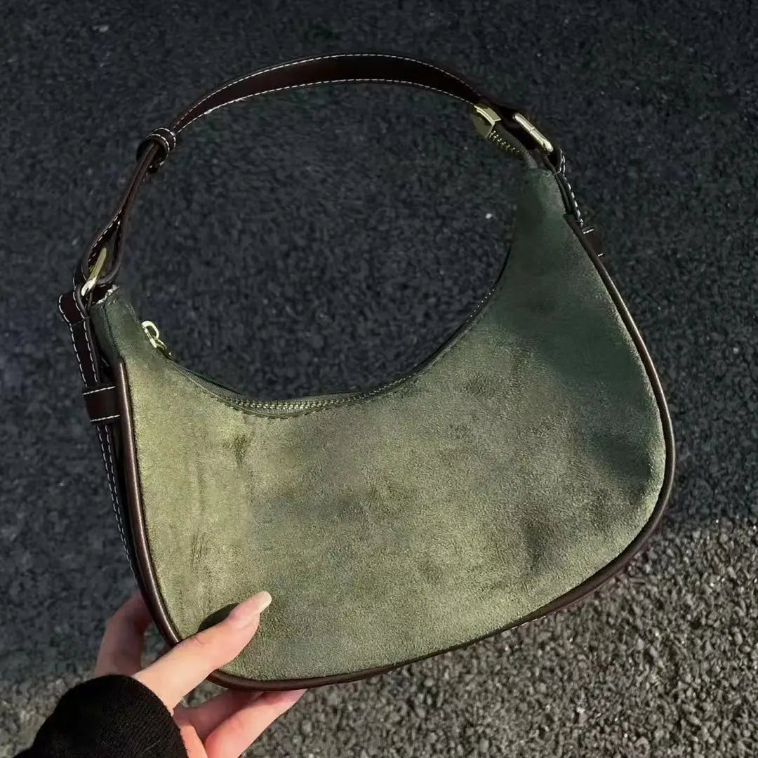 Casual Green Underarm Bag Women New Vintage Hot Girls Leather Solid Shoulder Bag Female Retro Elegant Y2k Handbag Purse