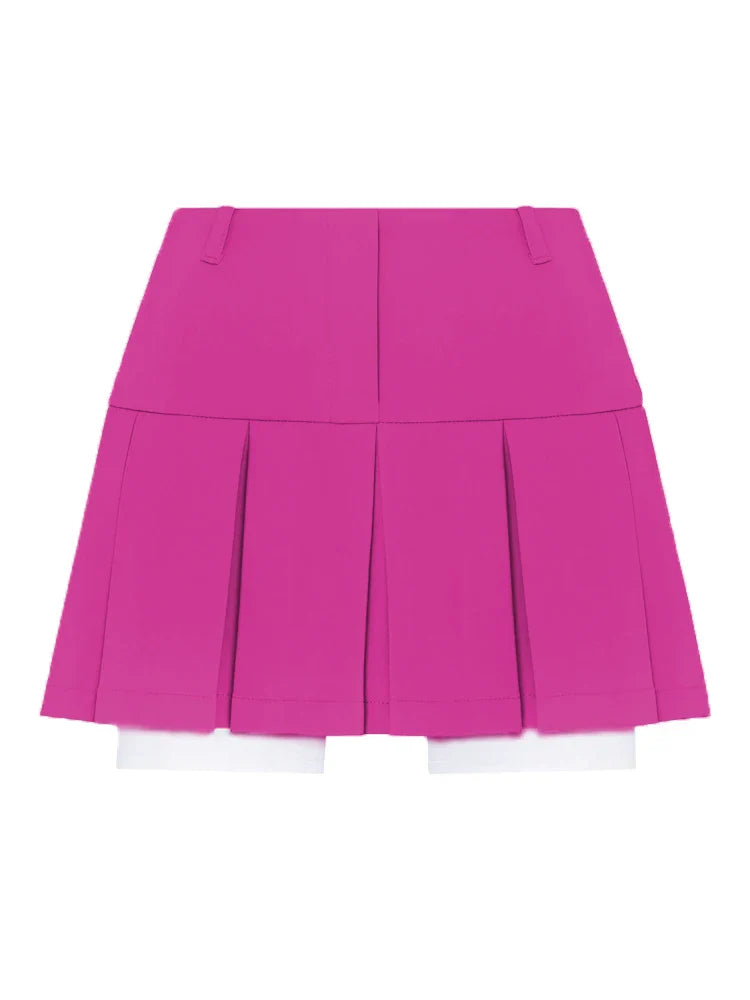 New Mini Skirt For Women Cute High Waist Fashion Y2K Skirts Set Casual Streetwear Womens Bottom Black Pleated Skirts