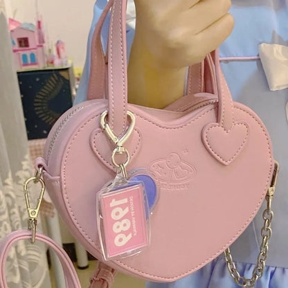 Japanese Handbag For Girls Small Cell Phone Womens Shoulder Bag Female Kawaii Cute Heart Lolita Crossbody Bag Women