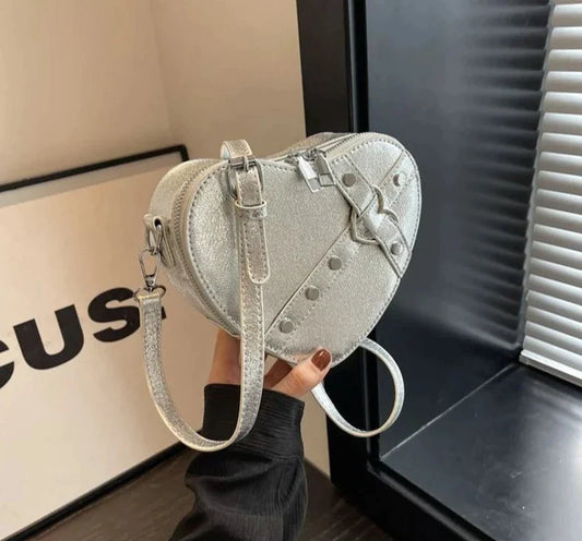 Fashion Love Heart Shape Shoulder Bag Small Handbags Designer Crossbody Bags For Women Solid Pu Leather Valentine's Gift