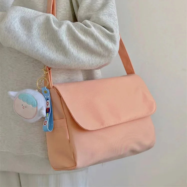 Ladies Shoulder Bags Female Large Capacity Messenger Bags Casual Oxford Cloth Women Crossbody Bags Solid Color Travel Tote Bags