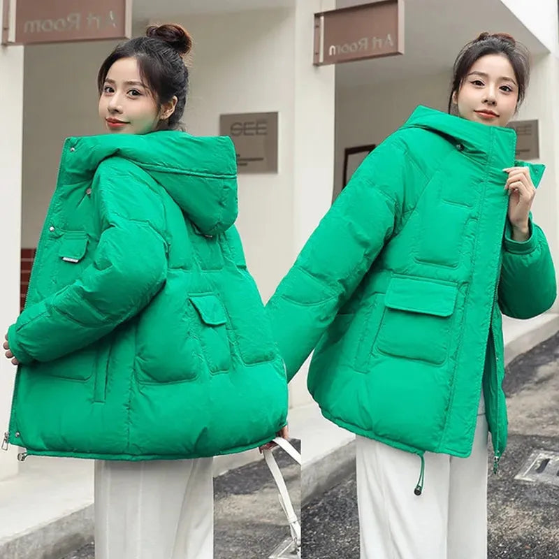 Women's Winter Jacket New Parkas  Hooded Thicken Warm Jackets Outwear Casual Loose Cotton Padded Coat Female Clothing