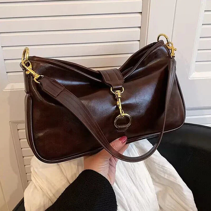 Vintage Underarm bag Luxury Designer Handbags For Women High Quality Soft Skin Lock Simple Wild Shoulder Crossbody Bag