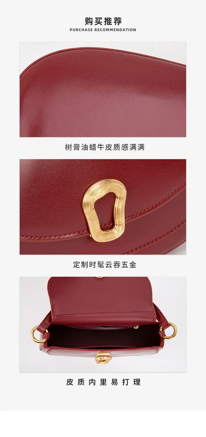 Underarm Bags for Women Versatile Cowhide Leather Handbag Autumn Winter Ladies Crossbody Chill  Designer Shoulder Bag