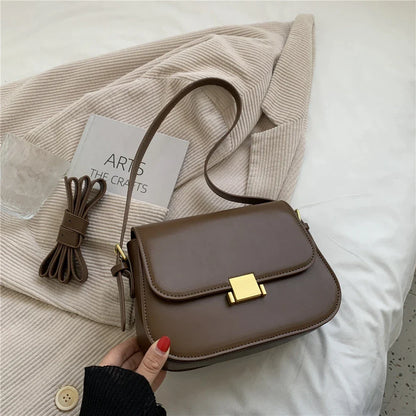 3 Layers Saddle Small Underarm Shoulder Bags For Women  Trend Designer Crossbody Bag PU Leather Ladies Handbags