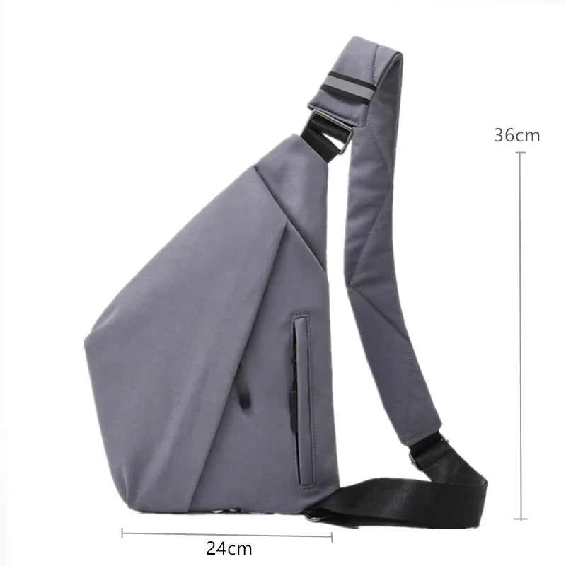 Fengdong men small chest bag ultra thin sports bag mini crossbody bags for men waterproof travel sling bag boy messenger bag